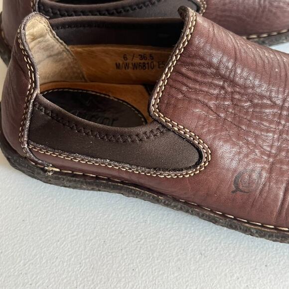 Born Shoes Womens 36.5 6 M Fine Tree Slip On Chelsea Loafer W6810 Brown Leather - Picture 13 of 13